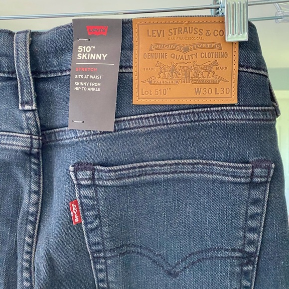 Levi’s Premium 510 Skinny Taper Flex Dark Jeans - Picture 1 of 9